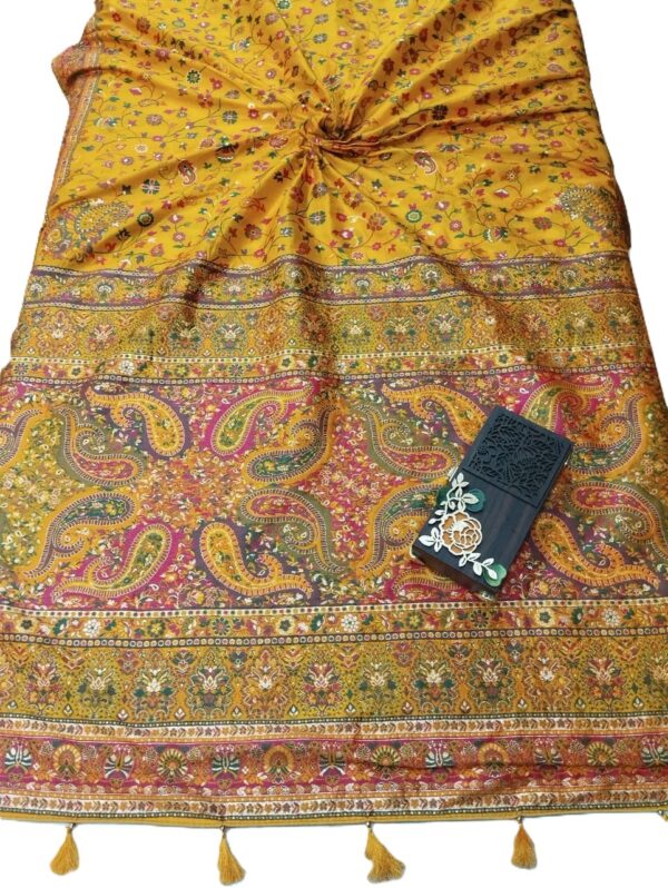 Mustard Yellow Handloom Banarasi Silk Saree