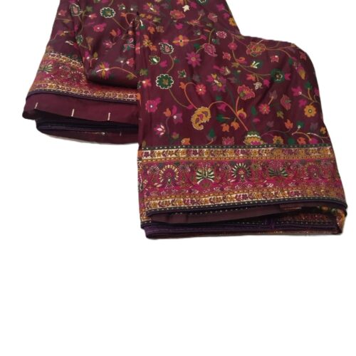 Purple Handloon Banarasi Silk Saree