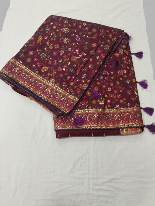 BS002264-5(5) Purple Handloon Banarasi Silk Saree