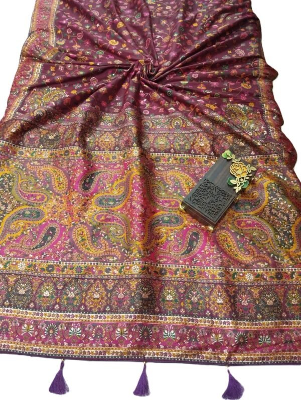 BS002264-5(6) Purple Handloon Banarasi Silk Saree