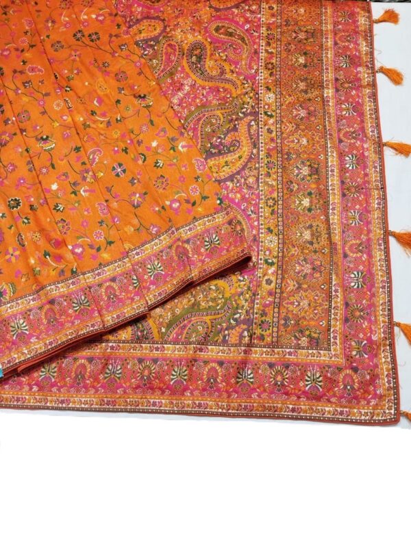 Orange Handloom Banarasi Silk Saree