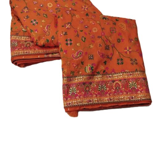 Orange Handloom Banarasi Silk Saree