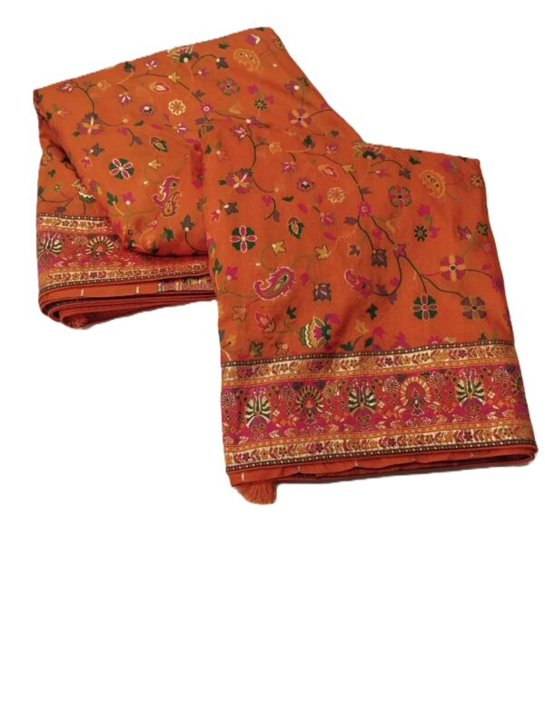 Orange Handloom Banarasi Silk Saree