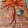 Orange Handloom Banarasi Silk Saree