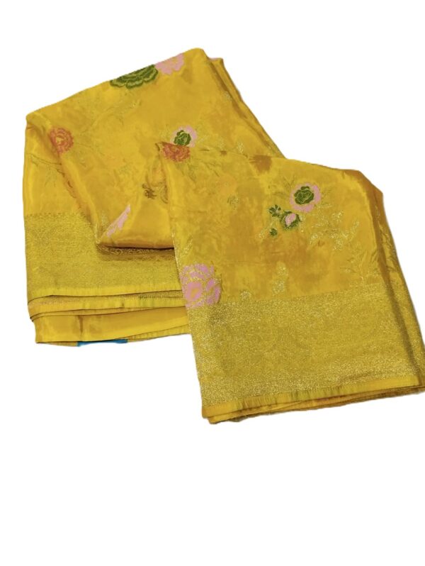 Yellow Handloom Banarasi Silk Saree