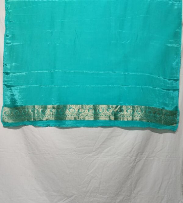Turquoise Handloom Banarasi Silk Saree