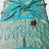Turquoise Handloom Banarasi Silk Saree