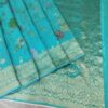Turquoise Handloom Banarasi Silk Saree
