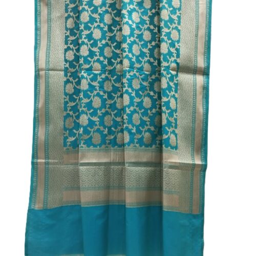 Teal Banarasi Silk Dupatta