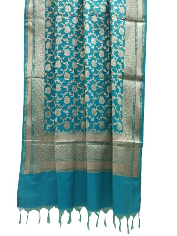 Teal Banarasi Silk Dupatta
