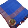 Blue Pure Linen Handloom Dupatta