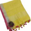 Yellow Pure Linen Handloom Dupatta