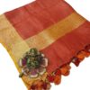 Red Pure Linen Handloom Dupatta