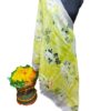 Yellow Digital Print Pure Linen Dupatta