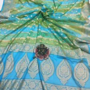 blue banarasi khaddi saree