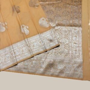 Yellow banarasi silk saree