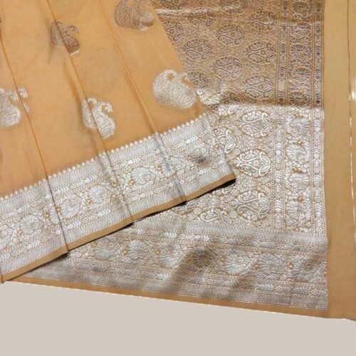 Bright Yellow Banarasi Silk Saree Yellow banarasi silk saree