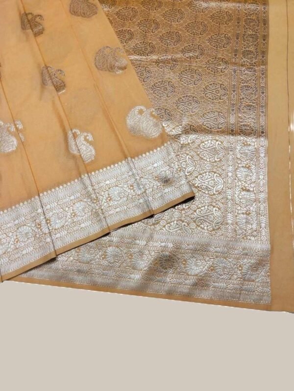 Bright Yellow Banarasi Silk Saree Yellow banarasi silk saree