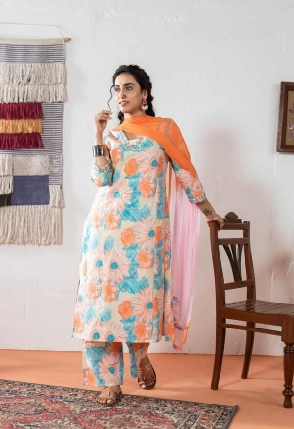 printed cotton stitched suit