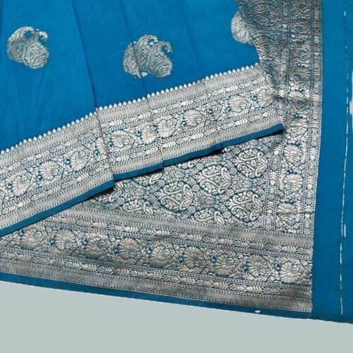 Firozi Banarasi Silk Saree Handloom banarasi silk saree