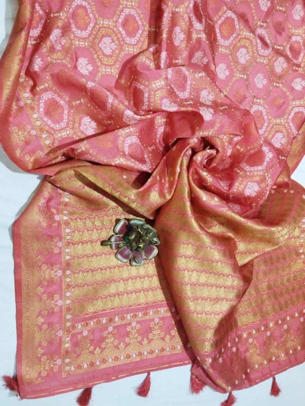 pink banarasi silk saree