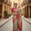 Gray Kanjivaram Silk Saree