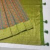 henna green banarasi silk saree