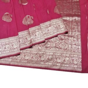 magenta banarasi silk saree