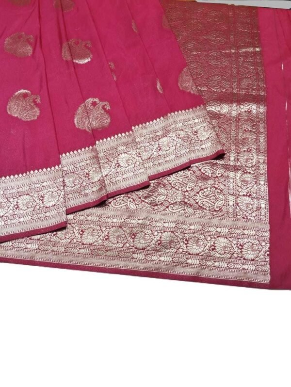 magenta banarasi silk saree