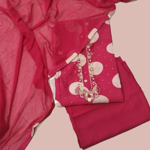 Magenta Modal Unstitched Suit