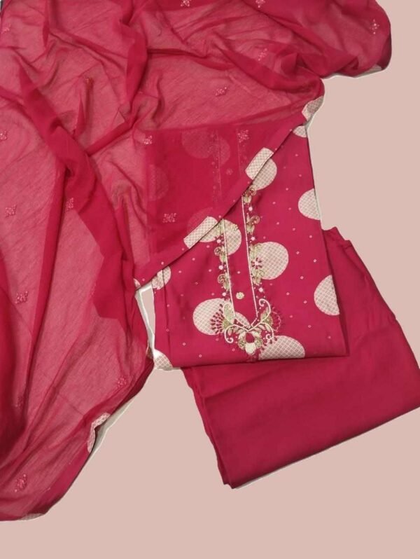 Magenta Modal Unstitched Suit