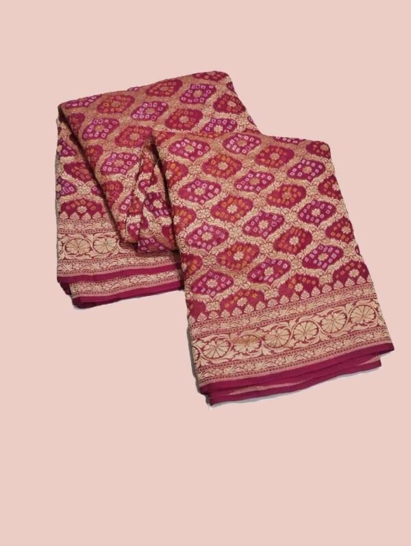 Magenta Handloom Pure Khaddi Banarasi Saree