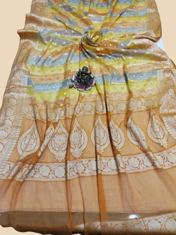 Yellow Handloom Pure Khaddi Banarasi Saree
