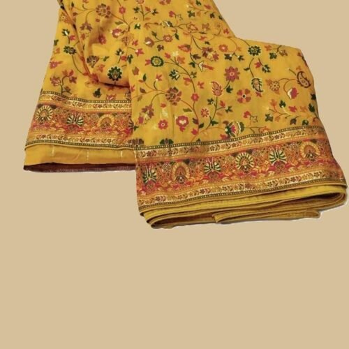 Mustard Banarasi Silk Saree banarasi silk saree
