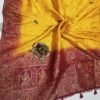 mustard banarasi silk saree