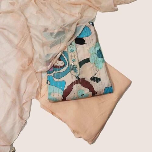 Peach Modal Unstitched Suit