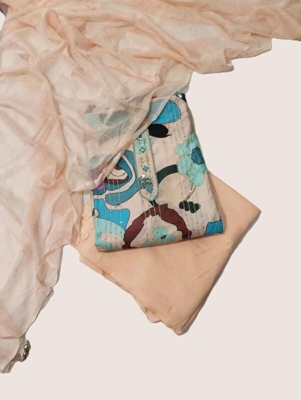 Peach Modal Unstitched Suit