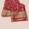 Pink Handloom Pure Khaddi Banarasi Saree
