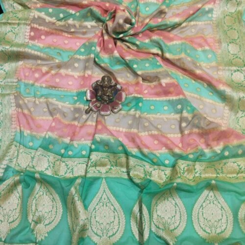 Pink Handloom Pure Khaddi Banarasi Saree