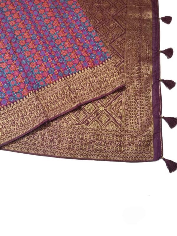 wine banarasi silk saree