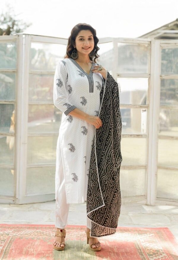 Embroidered Stitched Suit With Dupatta