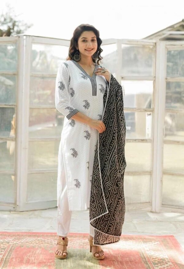 White Pure Cotton Suit White Pure Cotton Stitched Suit