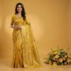 Yellow Banarasi Silk Saree
