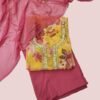 Yellow Pure Organza Unstitched Suit
