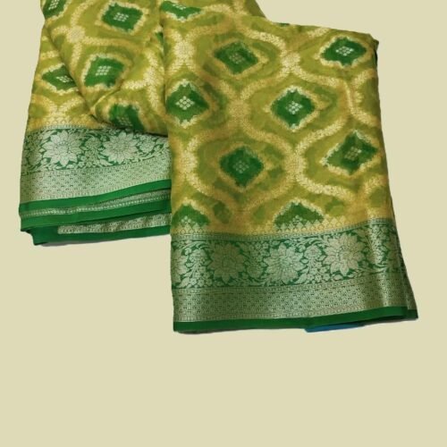 Yellow Handloom Pure Khaddi Banarasi Saree