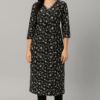 Black Printed Stitched Suit With Dupatta