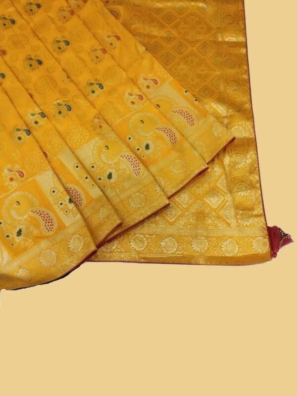 Yellow Designer Silk Saree