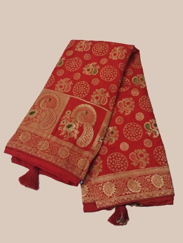 Red Designer Silk Saree