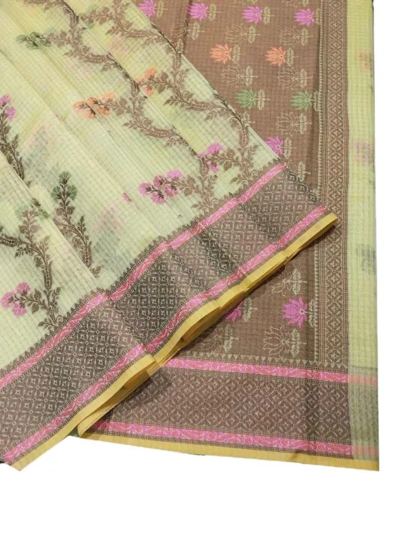 Mehandi Handloom Pure Cotton Saree