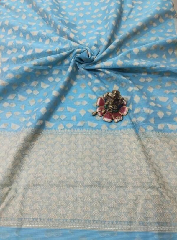 Pastel Blue Pure Cotton Saree Function wear saree for modern women